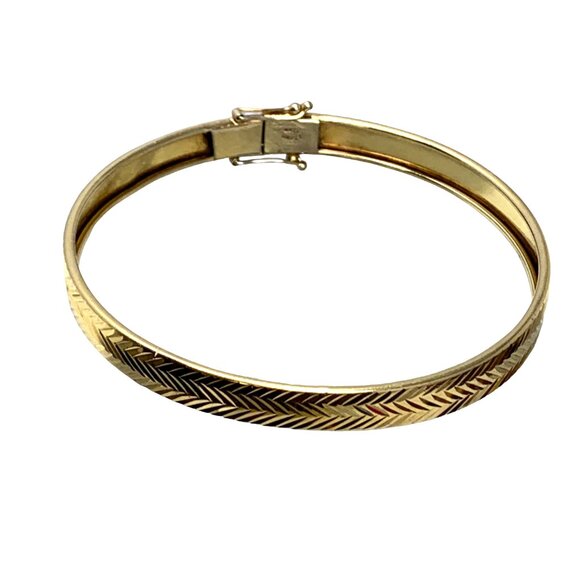 Vintage Turkey Gold Vermeil Layered 925 Sterling Silver‎ Bangle Bracelet - Picture 8 of 10